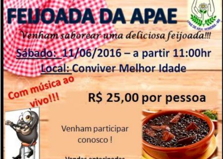 Feijoada da APAE acontece hoje em Aral Moreira