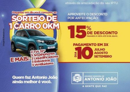 Campanha do IPTU 2018 vai premiar contribuintes com carro zero km