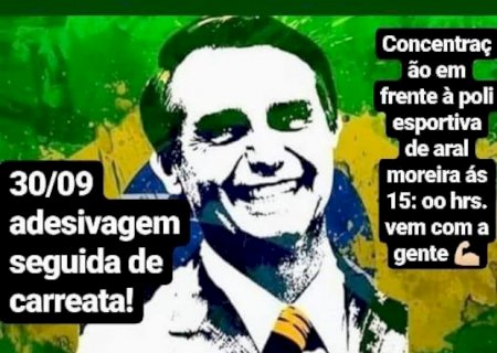 Aralmoreirenses fazem ato em apoio a Bolsonaro neste domingo