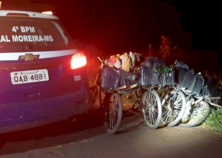PM apreende bicicletas lotadas de maconha na fronteira