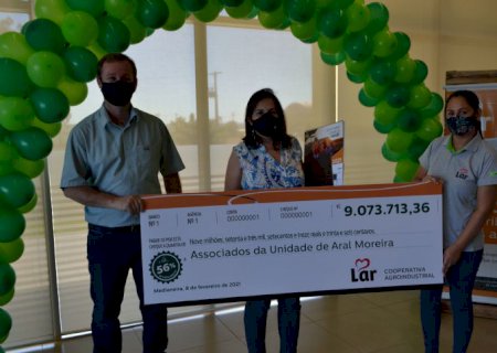 Lar Cooperativa distribui mais de R$ 9 milhões em sobras para associados em Aral Moreira